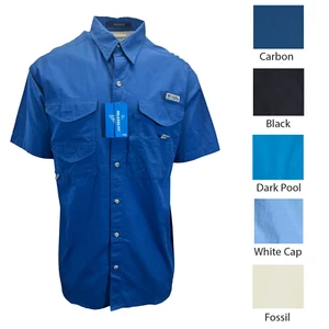 Columbia Men's Woven Shirt PFG Bonehead Short Sleeve Fishing Shirt - Picture 1 of 24