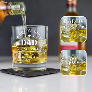 Personalisiertes Whiskeyglas - maßgeschneidert graviert Whiskybecherglas Vatertag - Bild 1 von 11