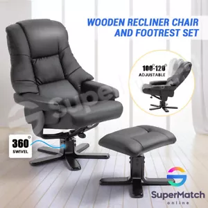 Home Office PU Leather Recliner Chair Armchair Lounge Sofa Ottoman w/Footrest AU - Picture 1 of 12