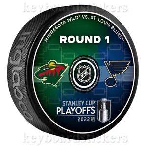 2022 Stanley Cup Playoffs 1st Round Dueling Puck Minnesota Wild St. Louis Blues - Picture 1 of 2