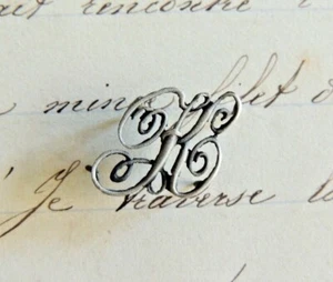 Superbe Monogramme en ARGENT massif Lettre K , initiale , maroquinerie shabby - Picture 1 of 2