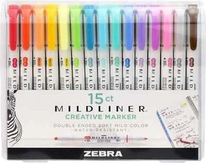 Zebra Pen Mildliner Double Ended Highlighter 1 Count (Pack of 15), Assorted - Picture 1 of 3