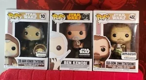 Funko Pop! Star Wars Obi-Wan Kenobi Set - Obi-Wan #10, #99 & Qui Gon Jinn #422 - Imagen 1 de 11