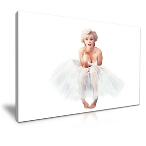 Marilyn Monroe - Ballerina Kleid rote Lippen modern Kunst Leinwanddruck ~ 5 Größen  - Bild 1 von 7