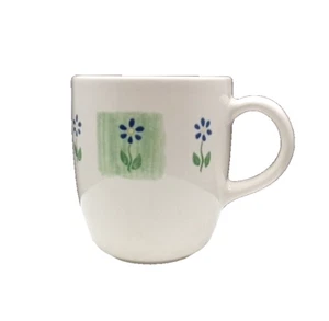 Cloverhill Floral by Pfaltzgraff Stoneware Mug Blue Flowers Green Cream (1) - Picture 1 of 6