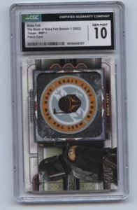 BOBA FETT, TARJETA DE PARCHE, TOPPS -MP-1, TEMPORADA 1 LIBRO DE PIES BOBA, CGC GRADO 10 - Imagen 1 de 12