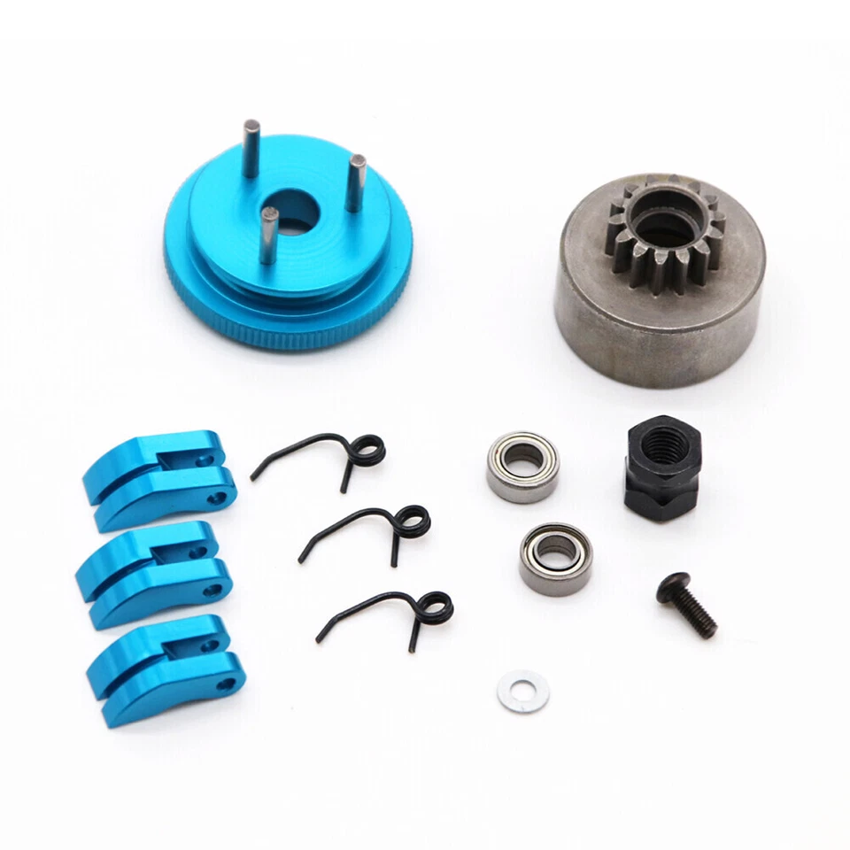 Clutch Bell 14T Gear Flywheel Cone & Engine Nut for 1/8 RC Model Nitro Car - Image 1 of 4
