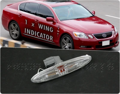 PER LEXUS GS300 2005-2007 1x ALA ANTERIORE INDICATORE DI DIREZIONE LATO LUCE DI DIREZIONE - TRASPARENTE - Immagine 1 di 4