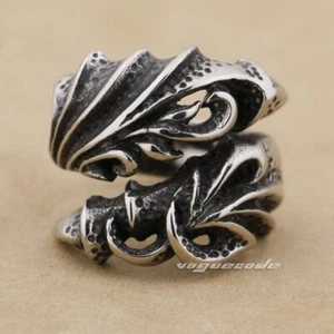 Stainless Steel Double Fire Claw Ring Biker Rock Punk Jewellery 7L001C - Picture 1 of 15