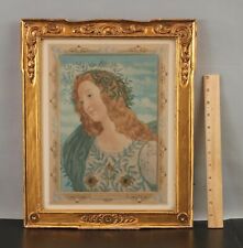 Antique Carved Gilt Wood Frame & MINERVA Sandro Botticelli Mezzotint Engraving