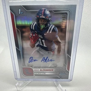 Bowman University 2025 cromo Deuce Alexander refractor automático #/299 1st Bowman SP - Imagen 1 de 2