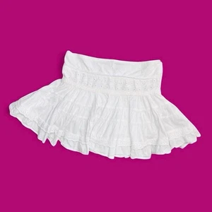 Vintage Y2K Wet Seal White Eyelet Coquette Fairy Minirock - Bild 1 von 8