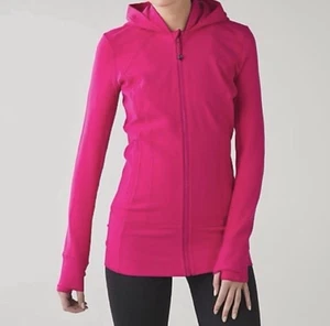 Lululemon In Flux Jacke Größe 8 Schmuck Magenta Neu mit Etikett Rosa Mantel mit Kapuze - Bild 1 von 9
