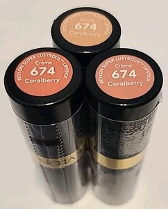 3x Revlon Super Lustrous Lipstick - Creme - 674 Coralberry - Picture 1 of 1