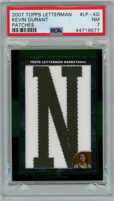 PSA 7 2007 Topps Letterman Kevin Durant Letter “N” Patch #4/9 Rookie - Image 1 of 2
