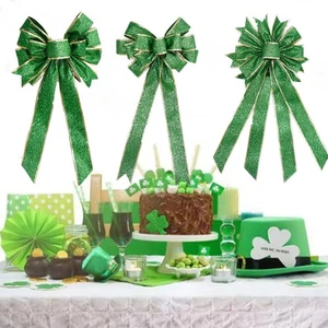 Large Patrick's Day Wreath Bow Wall Hanging Irish Ribbon Bow DIY - Picture 1 of 7