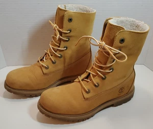 Timberland Boots Womens size 8.5 wheat nubuck 8329R classic Teddy Fold Down - Picture 1 of 14