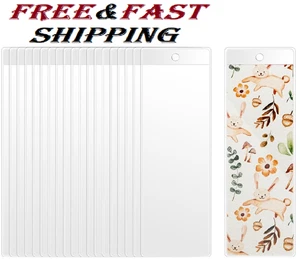 20 Pcs Plastic Bookmark Sleeves Clear Photobooth Sleeves Vinyl Book Marker Cover - Imagen 1 de 7