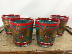4 vasos de barra de cristalería Cera Patriotic Rocks E Pluribus Unum Eagle dorado de colección - Imagen 1 de 9