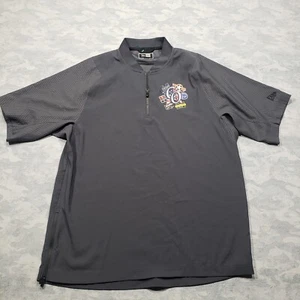 New Era Shirt Mens Medium Gray College Teams Logo Quarter Zip Short Sleeve - Picture 1 of 11