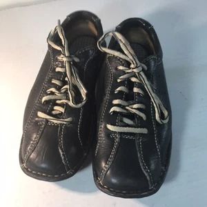 Born Black Leather Lace Up Walking Shoes Womens Size 6  - Picture 1 of 8