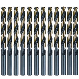 12 STCK. 1/4 Zoll Bohrer-Bit-Set HSS M2 schwarz/gold Stahl Drehbohrer Bits Metallwerkzeuge - Bild 1 von 5
