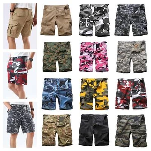 BACKBONE Mens Army Military BDU Shorts Outdoor Casual Camo Cargo Shorts - Picture 1 of 113