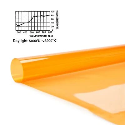 4pcs 50x40cm 1/2 CTO Orange Lighting Filter Gel Sheet DJ Disco Photography UK - Image 1 of 4