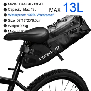 NEWBOLER 13L wasserdichte Fahrrad Satteltasche Rücksitz Kofferraumtasche MTB Rennrad Touring - Bild 1 von 11
