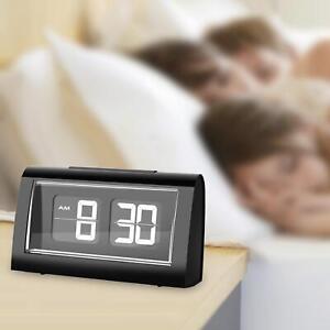 Auto Flip Digital Alarm Clock Bedside Large Display Bedroom Flip Desk Clock