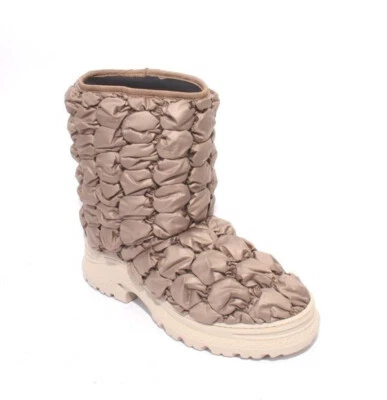 MUJER 44b Beige Claro Botas Hinchadas Pull-On Tobillo Confort Botas 41 / EE. UU. 11 Foto 1 de 4