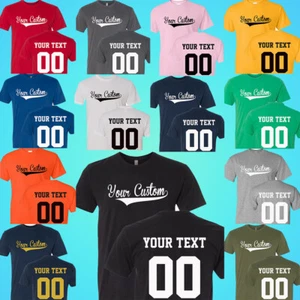 Camiseta con guión personalizado con espalda delantera personal - número de nombre de cola de béisbol - Imagen 1 de 3