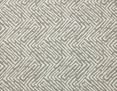 ROBERT ALLEN RANDILI VIEW TWINE BEIGE GEOMETRIC CRYPTON HOME FABRIC BY YARD 54"W - Image 1 of 4