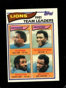 1982 TOPPS #333 BILLY SIMS/JIM ALLEN/FREDDIE SCOTT/DAVE PUREIFORY NM LIO *X71490