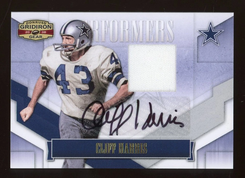 2008 Donruss Gridiron Gear Performers Football #P-11 Cliff Harris Patch Auto /50 - Image 1 of 2