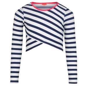 Sunuva Girls Blue Stripe Long Sleeve Rash Vest UPF 50+ Age 11-12 S2710 - Picture 1 of 3