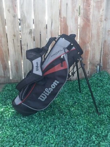Wilson Profile Youth 4 Way Divider Carry Stand Golf Bag Black Red 25" Tall - Picture 1 of 7