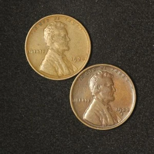 1933+1933-D Lincoln Wheat Cent (Pair) 1c- Free Shipping USA - Picture 1 of 3