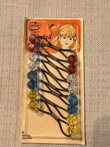 Vintage 1975 Goody Twin Bead Ponytail Holders 8 Pack Multicolor Old Stock Sealed - Picture 1 of 7
