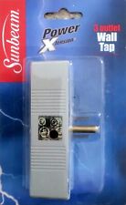 Sunbeam 3 Outlet Grounded Wall Tap AC Adaptor Power Xtension Everyday Use NEW