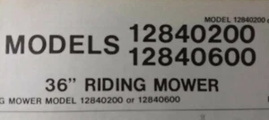 AMF 10 hp 36" Riding Lawn Garden Tractor Mower Parts Manual 12840200 12840600 - Picture 1 of 1
