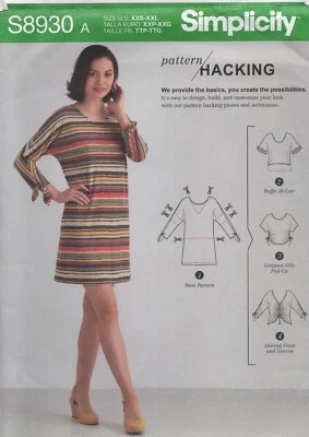 Simplicity Sewing Pattern 8930 Knit Dress & Top Pattern Hacking Size 4-26 New - Image 1 of 4