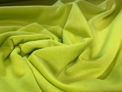 French Terry Loopback Sweatshirt Jersey Fabric, Per metre - Plain - Lime Green - Image 1 of 3