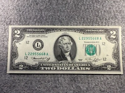 1976 U.S. $2 (San Francisco L) Two Dollar UNC Banknote Fr# 1935 Pick# 461 SPC814 - Image 1 of 3