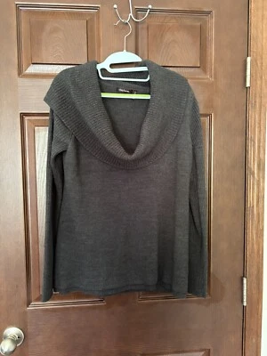 Daisy Fuentes Woman's Cowl Neck Sweater sz L Charcoal Gray - Image 1 of 3