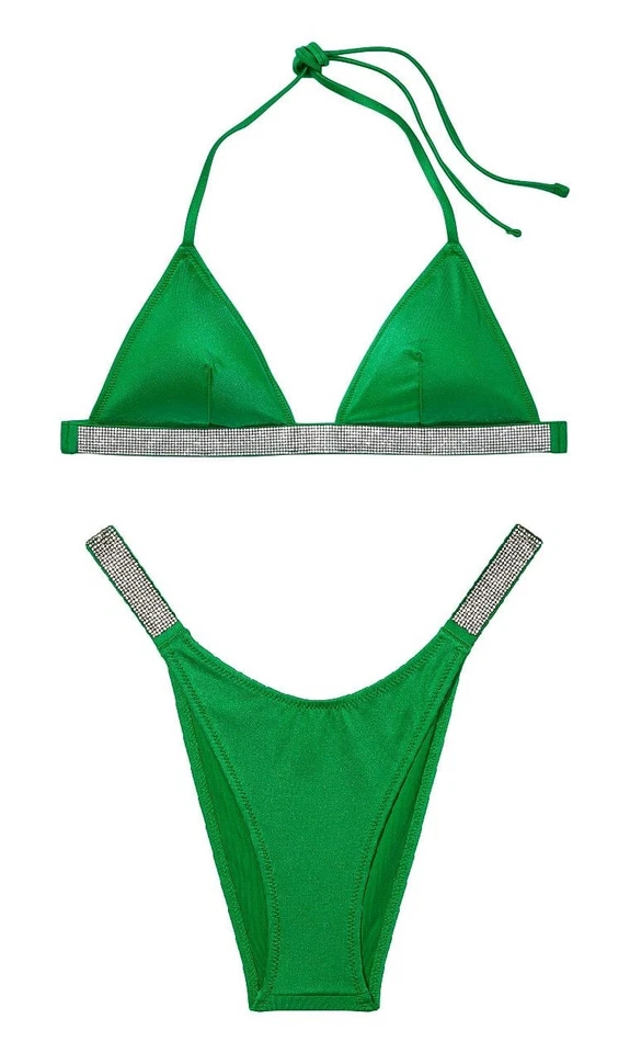 JUEGO DE TRAJE DE BAÑO VICTORIA'S SECRET SHINE CORREA TRIÁNGULO BIKINI NATACIÓN PARTE SUPERIOR INFERIOR BLING Foto 1 de 1