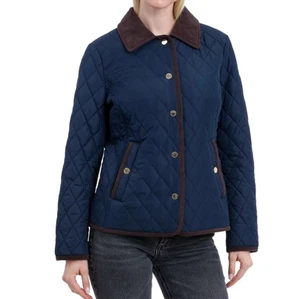 Michael Kors Damen Steppjacke Barn Navy Blau Cordkragen Medium NEU - Bild 1 von 6