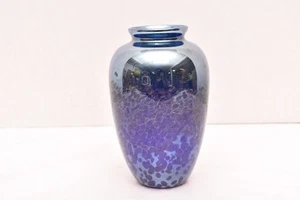 VTG Iridescent Confetti Aurene Signed Richardson Studio Art Glass Vase 7.5" - Picture 1 of 12