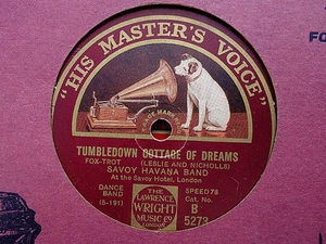 SAVOY HAVANA BAND - Tumbledown Cottage Of Dreams / Being All Alone 78 rpm disc - Picture 1 of 1