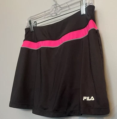 Mujer Fila Tenis Pickleball Falda Skort Talla Grande Rosa Negra Con Cremallera Trasera Foto 1 de 4
